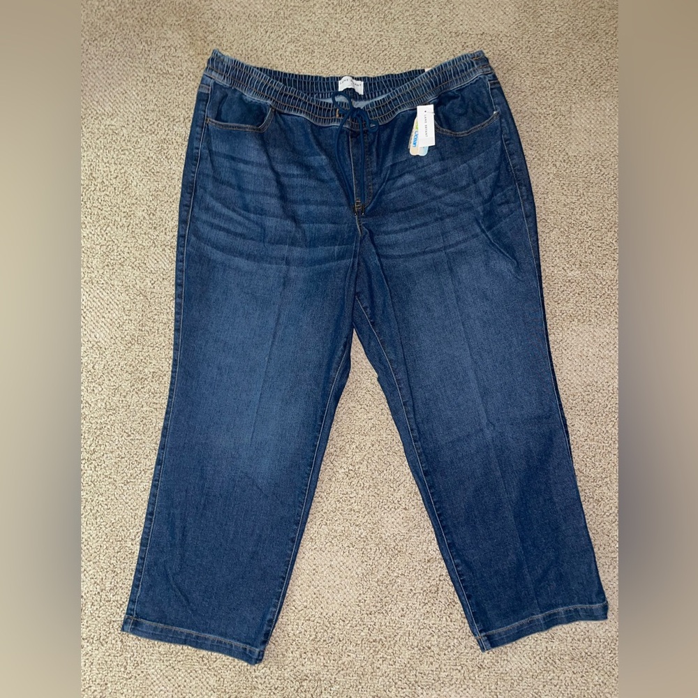 Lane Bryant Pull-On Relaxed Fit Dark Blue Mid-Rise Jeans - Size 24